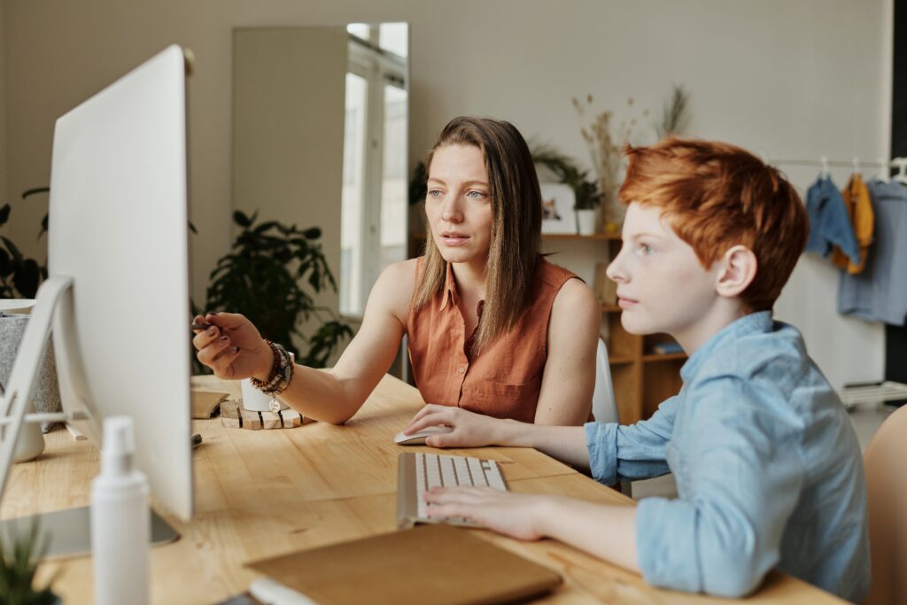 son asking for help from his mother. 